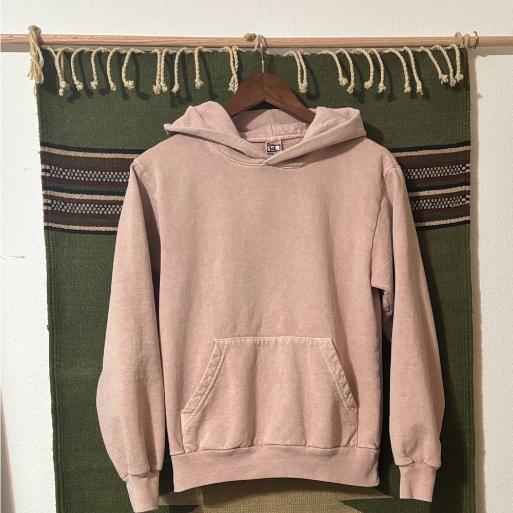 Los Angeles Apparel rose quartz 14oz cotton hoodie made in the USA